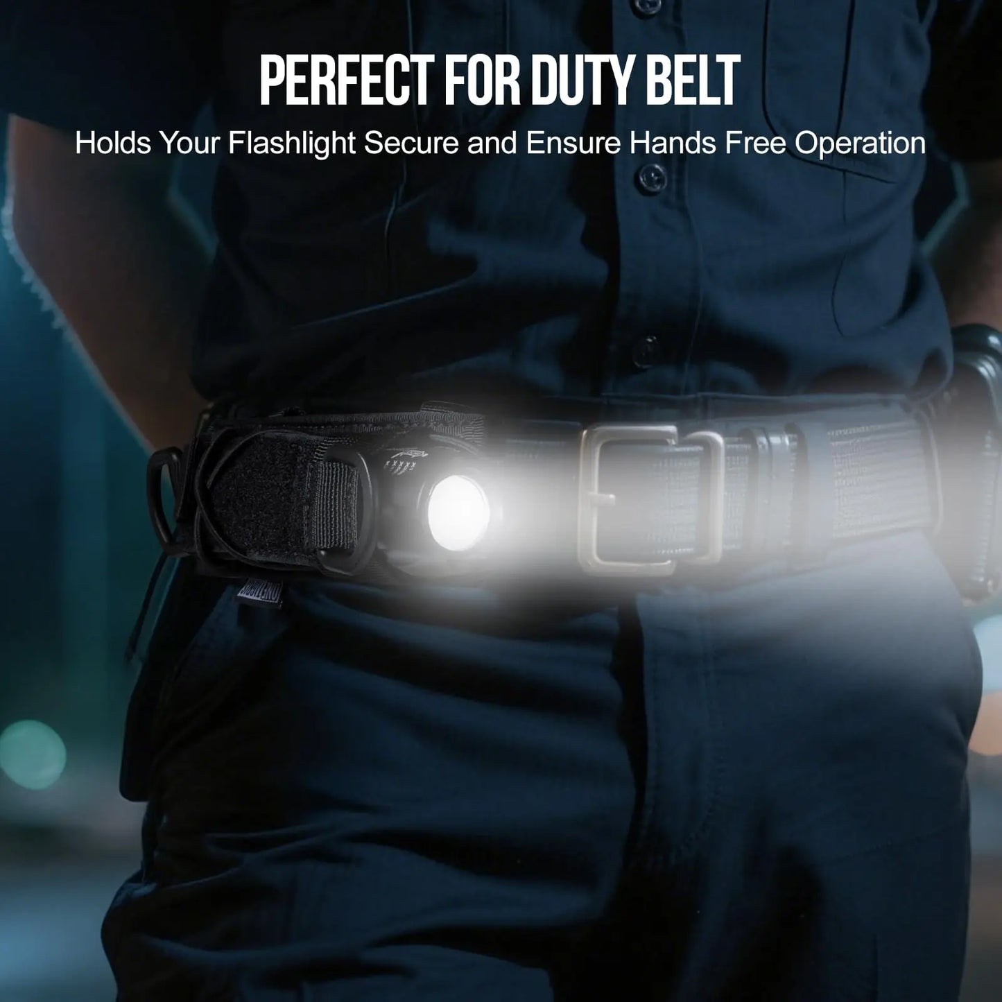 Flashlight Holster Molle Flashlight Holder for Belt Tactical Pouch with Open-top MOLLE Strap for Vertical & Horizontal Carrying