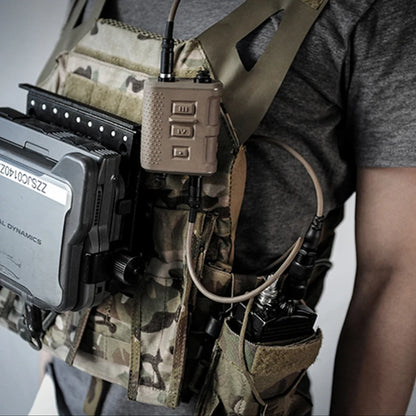 Headset FMA Tactical U714/U s PTT, podpora více konektorů, adaptéry pro hlavice K / ICON V20/V60