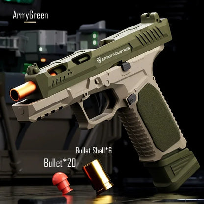 Black & Green SIG17 Shell Ejcet Toy Gun Blaster Outdoor Shooting Game G17 Blowback Automatic Continuous Fire Pistol CS Weapons