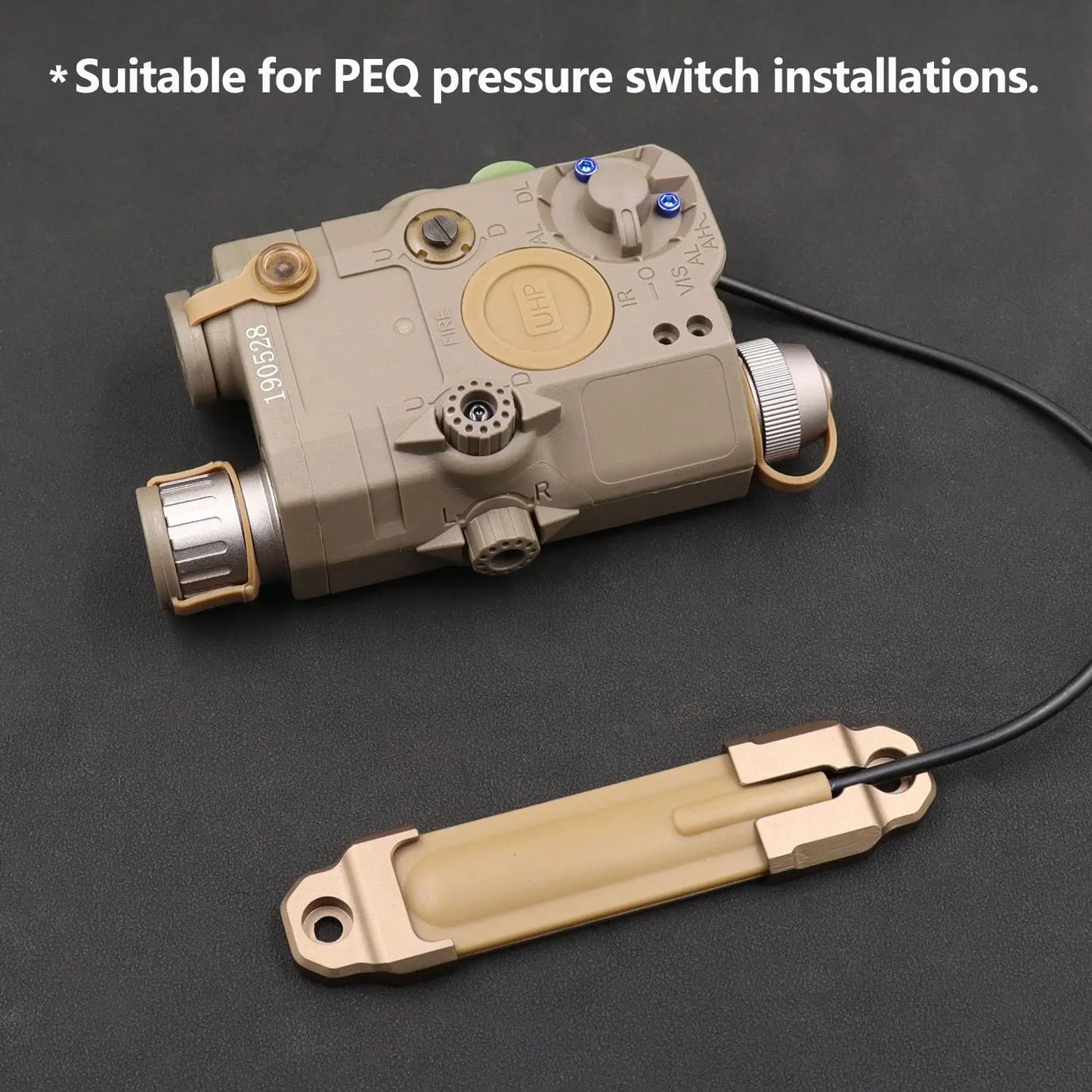 AQzxdc Tactical Mlok Pressure Switch Mount Plate for PEQ 15 Remote Tape Switch Mounting Aluminum
