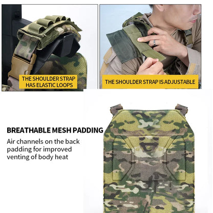 Airsoft Quick Release Camouflage Chaleco Tactical 1000D Outdoor Shooting Combat Tactical Armor Vest for Outdoor Paintball Game