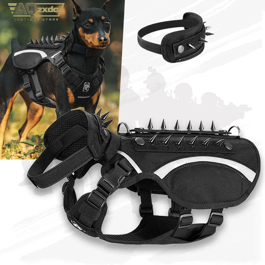 AQzxdc K9 Dog Harness Tactical Leash Vest-Style for Outdoor Walking Small and Medium-Sized Dogs