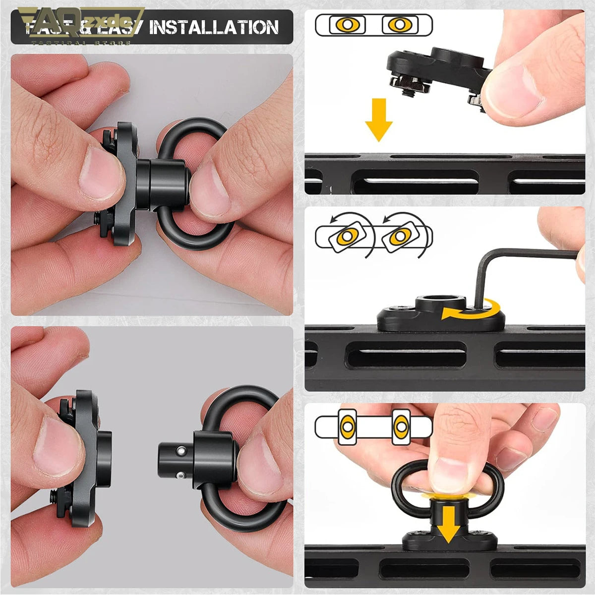 AQzxdc Tactical Accessories Sling Double Metal Hooks Quick Adjustable 2 Point Nylon Tactical Rope Sling for Airsoft CS War Game