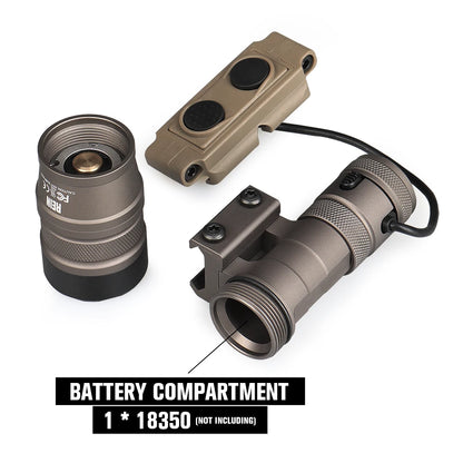 Tactical Flashlight LED Micro Light 1000 lumens Momentary Constant Function with Remote Press Switch For Hunting 15-0155
