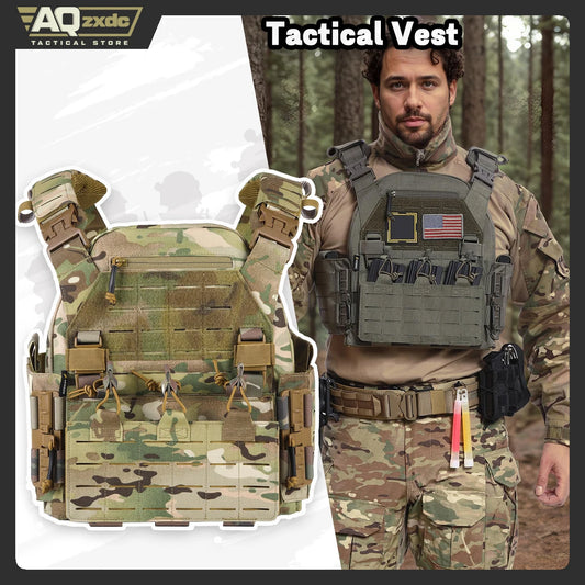 AQzxdc Tactical Equipment Fast Release Outdoor Training Chalecos Molle Combat Body Protection Plate Carrier Tactical Vest