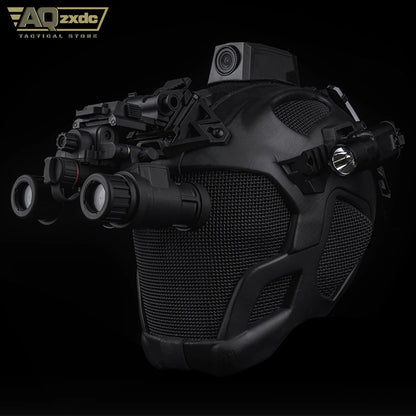W23 Full Protection Breathable Tactical Camouflage Helmet With Night Vision Base, Double Side Rails For Installing Headlights