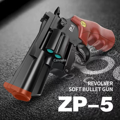 Manual ZP5 Revolver Launcher Pistol Soft Dart Bullet Toy Gun CS Outdoor Game Weapon for Kids Adult Gift