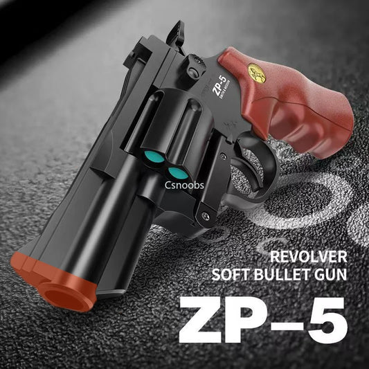 Manual ZP5 Revolver Launcher Pistol Soft Dart Bullet Toy Gun CS Outdoor Game Weapon for Kids Adult Gift
