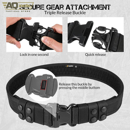 AQzxdc Duty Belt 2'' Police Belts with Hook Lining Nylon Tactical Belt for Law Enforcement Officers with 4 Belt Keeper