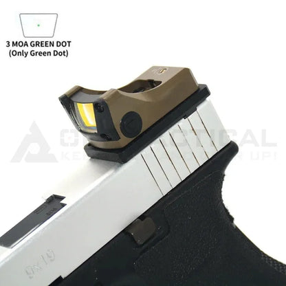 Tactial M1 Green/Red Dot Sight 3MOA with Full Original Markings Airsoft Optics with 20mm Rail and Universal Glock Mount Plate