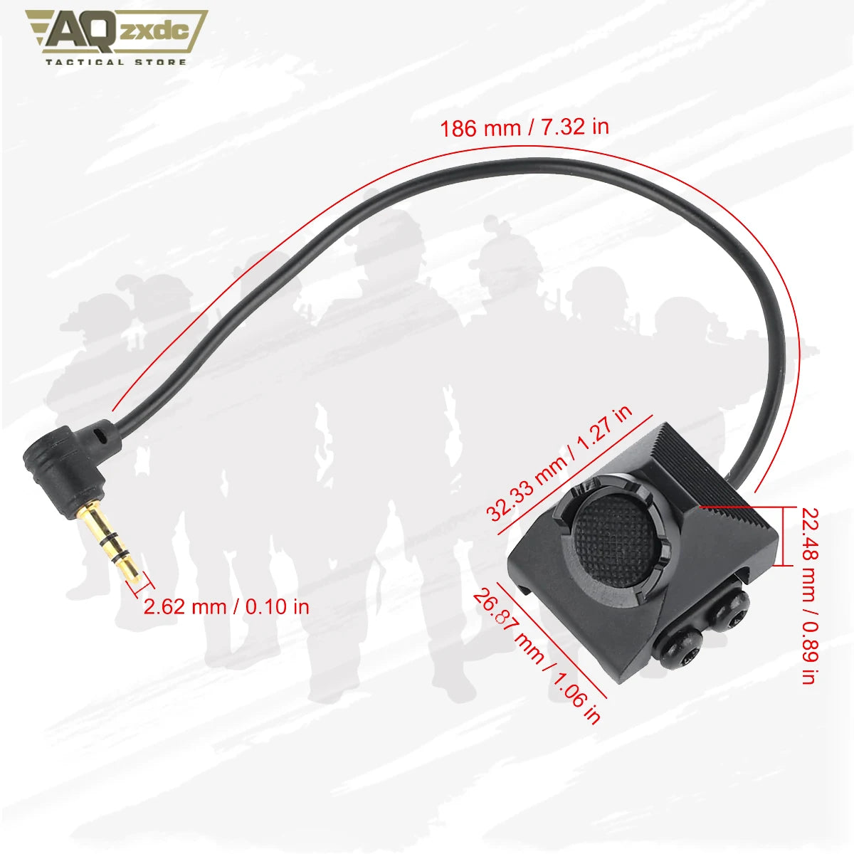 Remote Pressure Switch with 2.5mm Plug for PEQ DBAL NGAL Airsoft Laser Sight,Aluminium Tactical Light Switch Mount for 20mm Rail