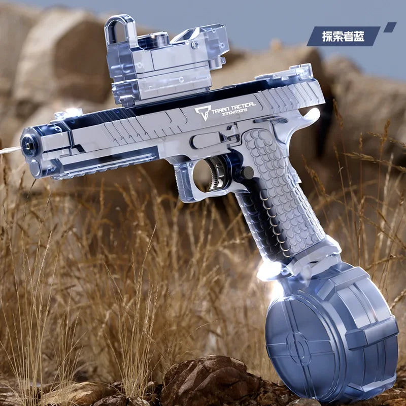 2011 Electric Water Gun With Light Flashing Pistol Summer Outdoor Pool Water Gun Continuous Firing Water Fights for Adults Kids
