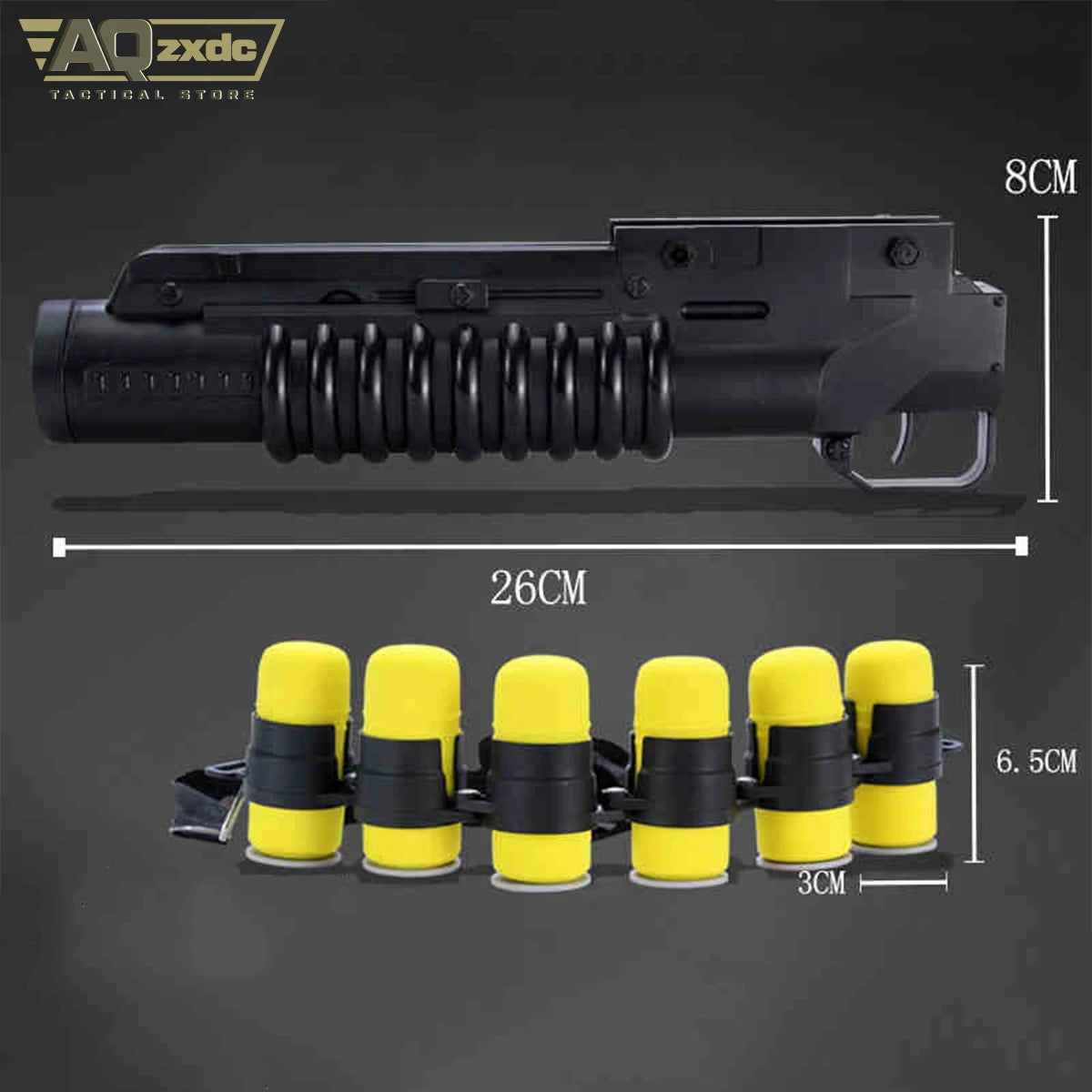 M203 Howitzer Launcher Soft Bullet Toy Suitable for 20mm Rail M416 M4 SCAR Can Launch Foam Soft Bullet Under-hung Props