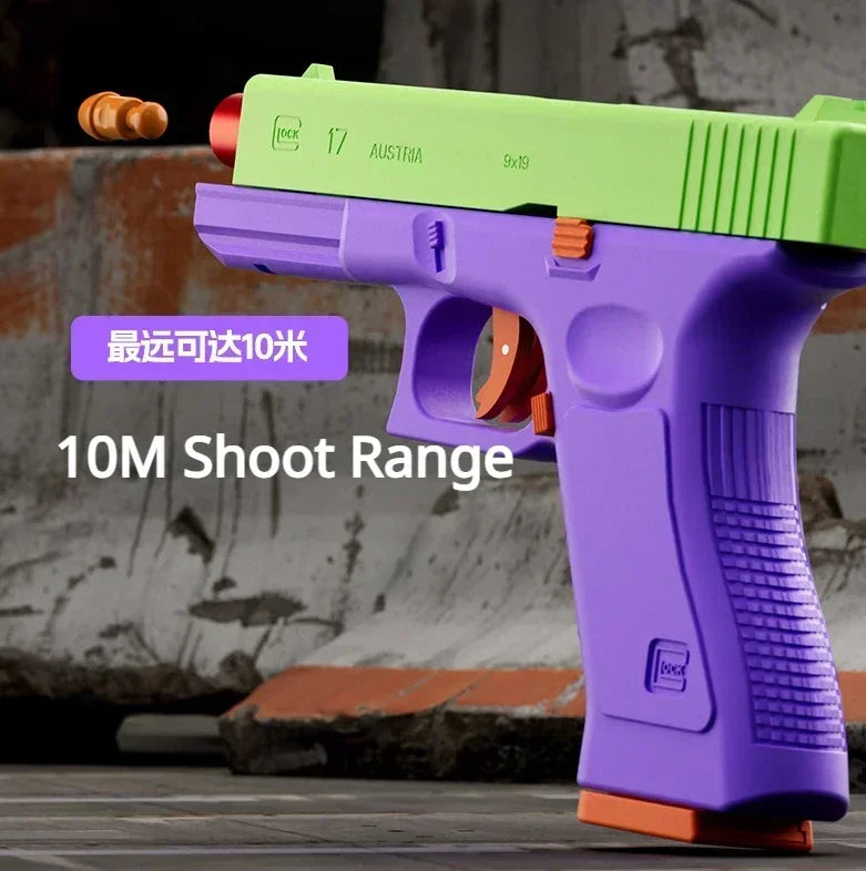 Dual-mode Shell Ejection G17 Pistol Laser Version Automatic Radish Gun Soft Bullet Toy Gun CS Shooting Weapons for Kids