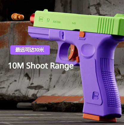 Dual-mode Shell Ejection G17 Pistol Laser Version Automatic Radish Gun Soft Bullet Toy Gun CS Shooting Weapons for Kids