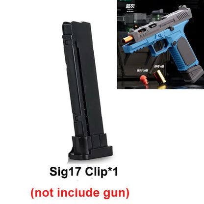 Sig17  M9a3 Toy Gun Throwing Shell Pistol With Target Laser Soft Bullet Airsoft Outdoor Sports CS Weapon for Children Gift