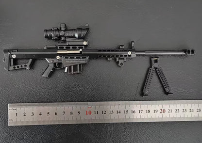 Alloy Mini 30CM AK47 Pistol 24cm Barrett Rifle Model PUBG Jedi Toy Gun Fidget Toy Desktop Ornament for Boy Adults Chrismas Gift
