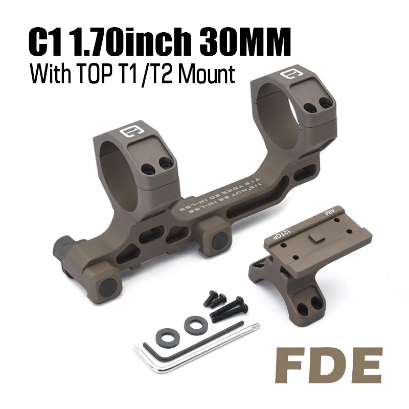 30mm Tube Airsoft Wargame Hunting Tactical C1 Modular Riflescope Mount 1.70/1.93inch with Offset Mounts