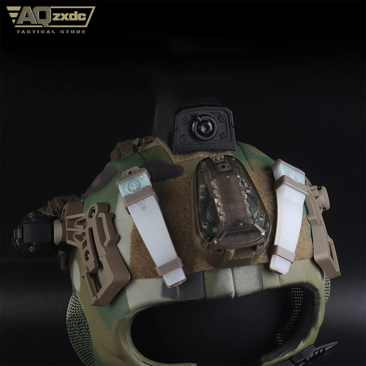 W23 Full Protection Breathable Tactical Camouflage Helmet With Night Vision Base, Double Side Rails For Installing Headlights