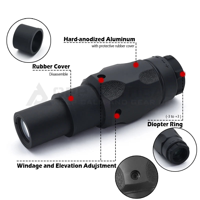 OPP TACTICAL 6XMag-1 6x Magnifier with TwistMount Leap FTC 30mm FTC Mounts 1.54in 1.93in and 2.91in Height Centerline