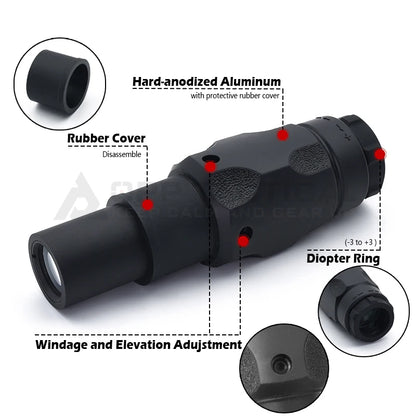 OPP TACTICAL 6XMag-1 6x Magnifier with TwistMount Leap FTC 30mm FTC Mounts 1.54in 1.93in and 2.91in Height Centerline