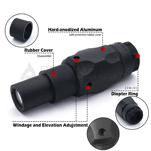 OPP TACTICAL 6XMag-1 6x Magnifier with TwistMount Leap FTC 30mm FTC Mounts 1.54in 1.93in and 2.91in Height Centerline