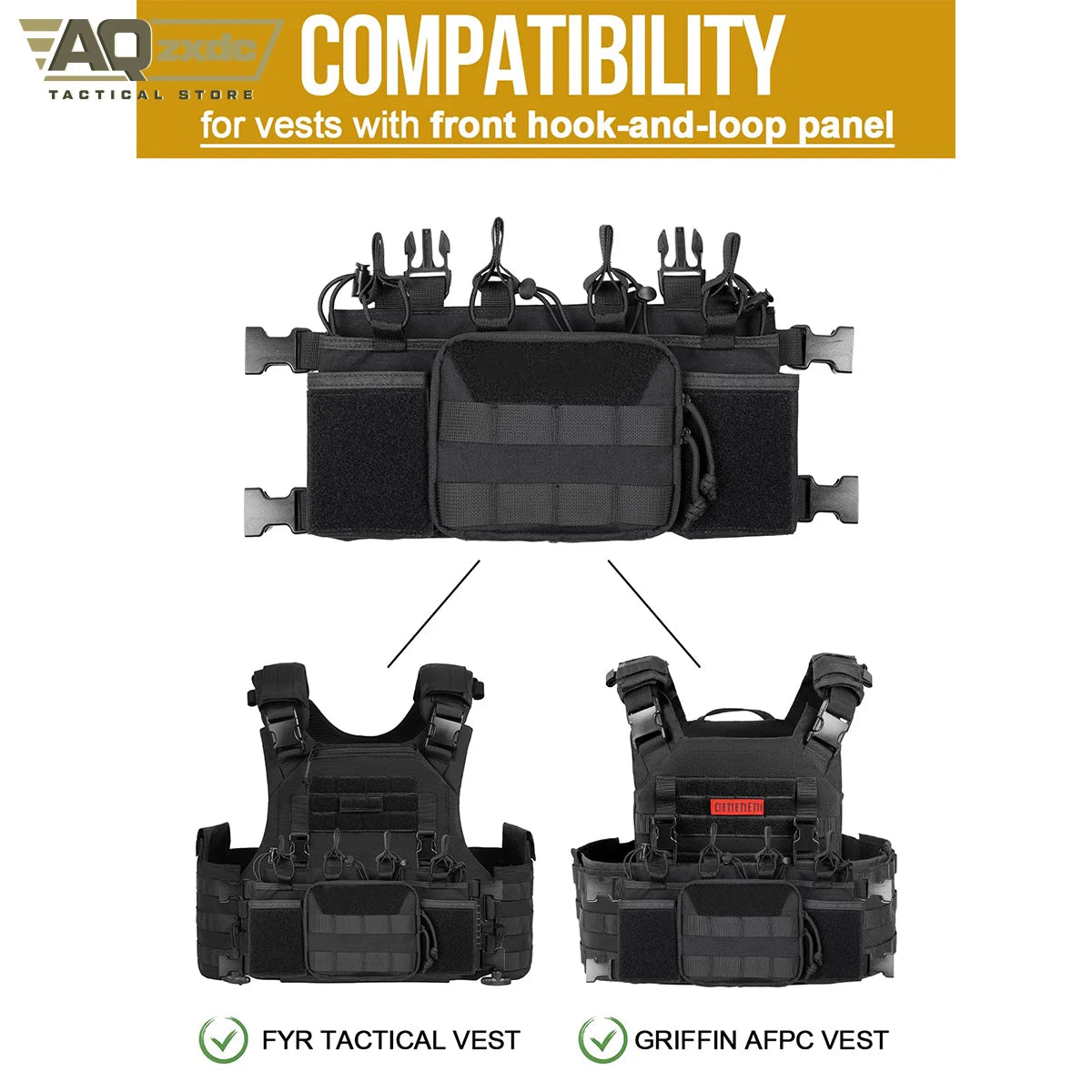 AQzxdc Tactical Chest Rig, MOLLE Chest Rigs Tactical Chest Rig Dangler Pouch Utility Admin Pouch IFAK Medical Organize