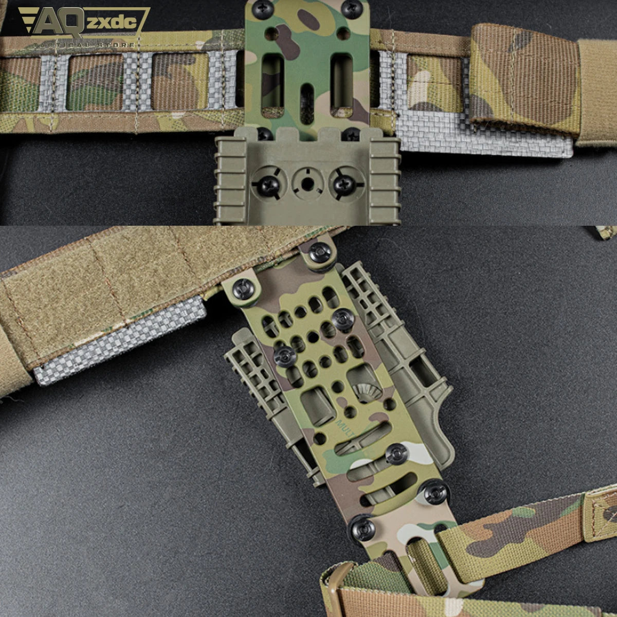Tactical Military Belt Set with Double Mag Pouch & Multi-Purpose Bag & Folding Sundry Bag & Holster Expansion & Quick Holster