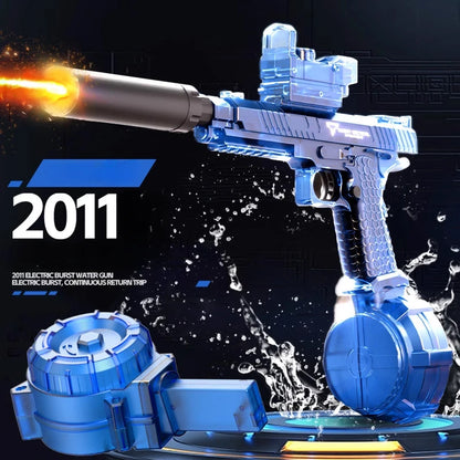 Electric Continuous Firing 2011 Water Gun Light Flashing Pistol Summer Outdoor Pool Spray Water Fights Gun for Adults Kids