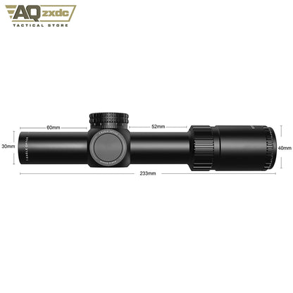 Tactical 1.2-6x24 Scope with 25mm Scope Bracket IR Portable Outdoor Hunting Telescope for Airgun Hunting Paintball Accessories