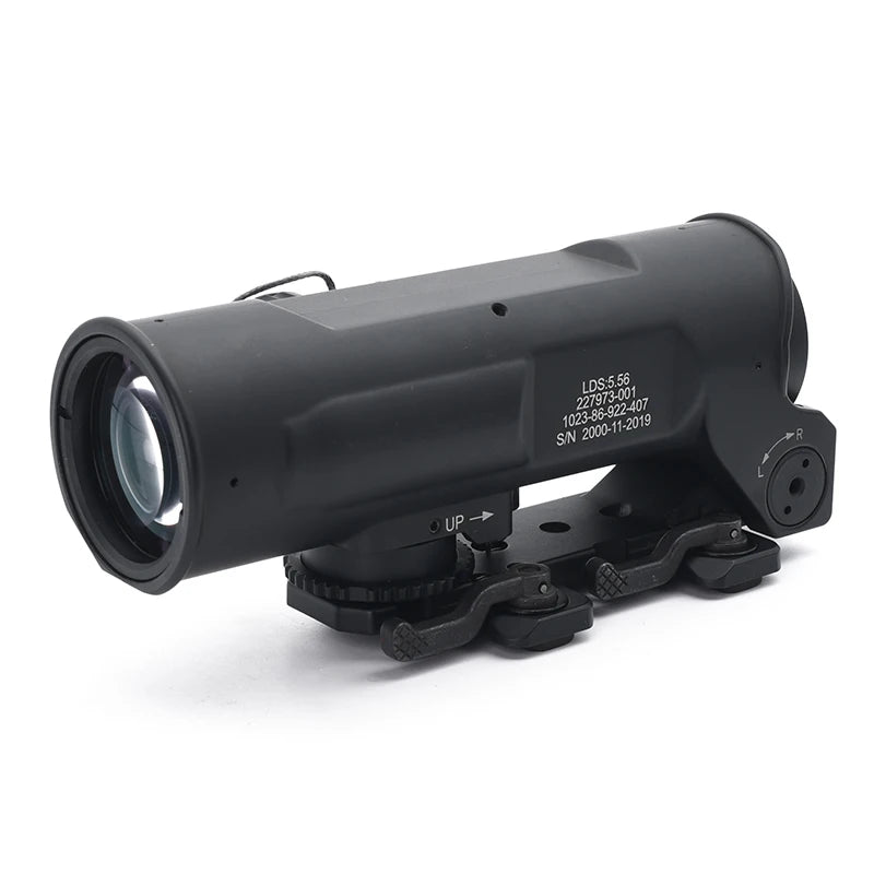 OS4x Tactical Rifle Scope 4x 32mm Illuminated 5.56 Ballistic Chevron Reticle Matte With CQB Red Dot Sight Black Combo