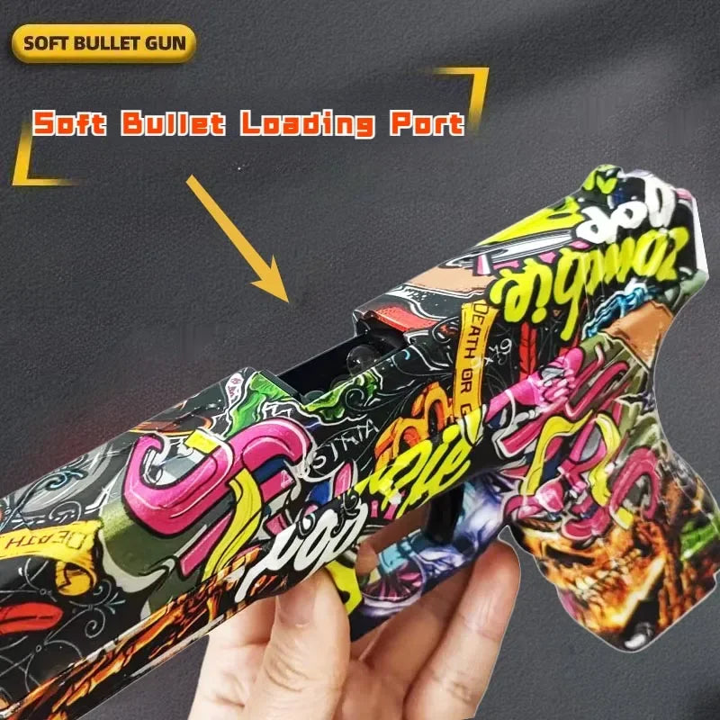 Manual Graffiti G17 Gel Toy Gun Soft Bullet Airsoft Pistol With Laser Outdoor Sports CS Game Weapon for Children Gift