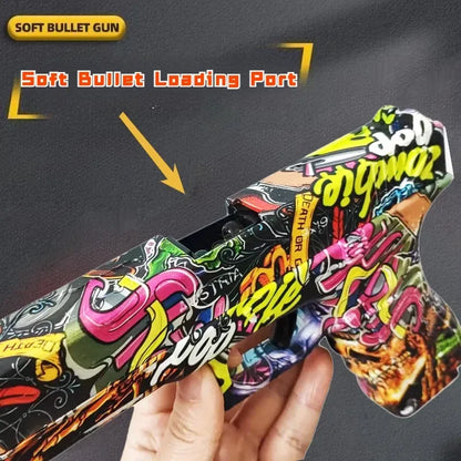 Manual Graffiti G17 Gel Toy Gun Soft Bullet Airsoft Pistol With Laser Outdoor Sports CS Game Weapon for Children Gift