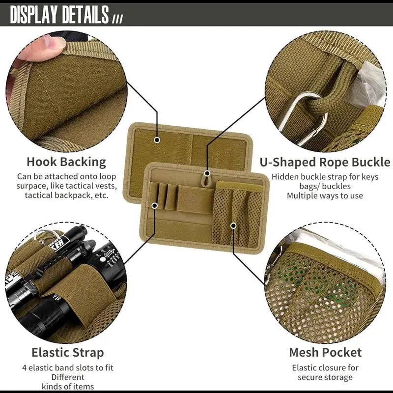 AQzxdc Tactical Bag Insert Modular Organizer Utility Admin Pouch Hook Fasteners, Modular Pack Insert Organizer