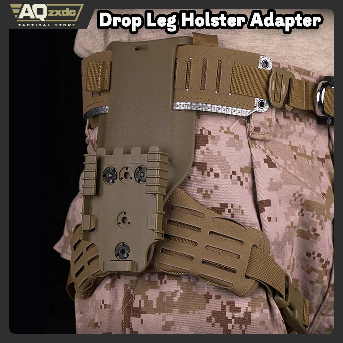 AQzxdc Drop Leg Adapter Mid-Low Ride Holster Adapter Universal Belt Loop Receiver Mounts with Molle Strap Leg Shroud