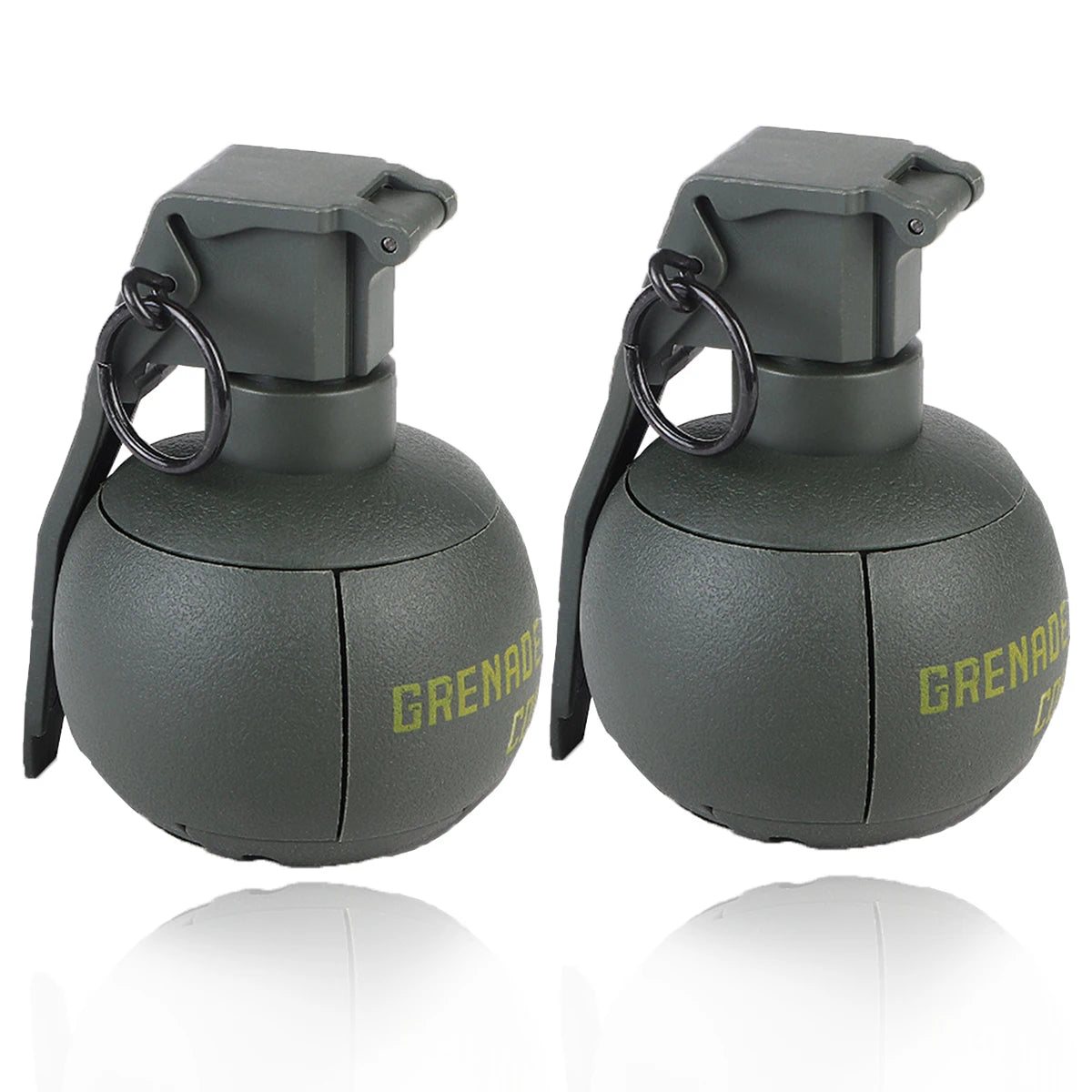 2 Pcs Tactical Grenade Model Toy, M67 Burst Grenade, Military Smoke Grenade Model, for Airsoft Paintball Hunting CS War Game