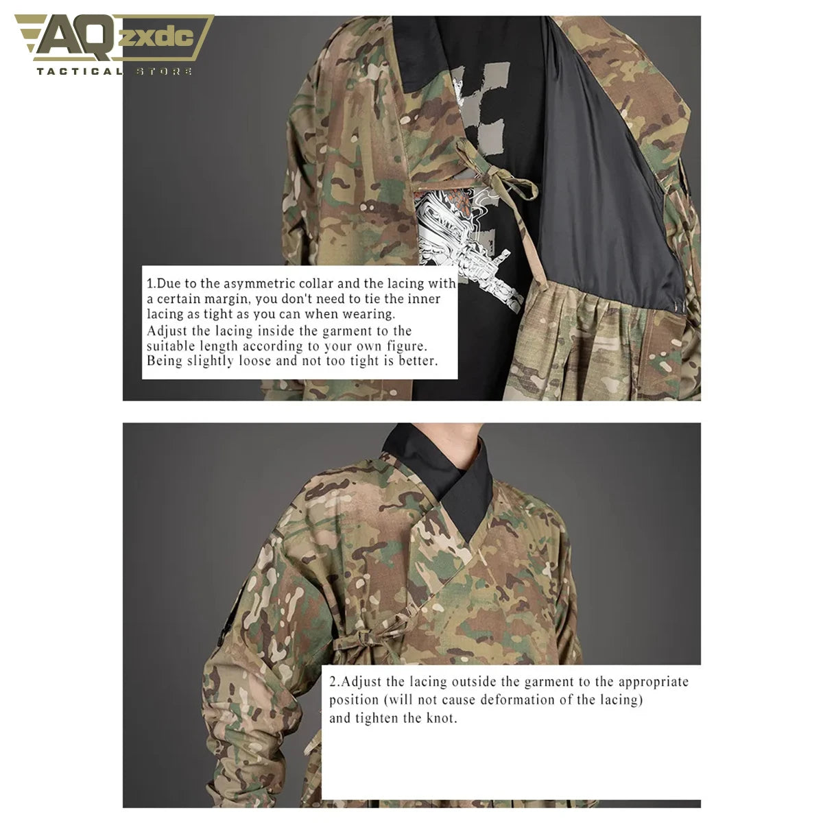 Camouflage Tactical Armored Skirt For Hunting Airsodt Shooting Flying Fish Suit Long Coat Tactical Chinese Style TAC Costume