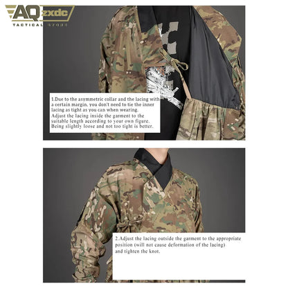 Camouflage Tactical Armored Skirt For Hunting Airsodt Shooting Flying Fish Suit Long Coat Tactical Chinese Style TAC Costume