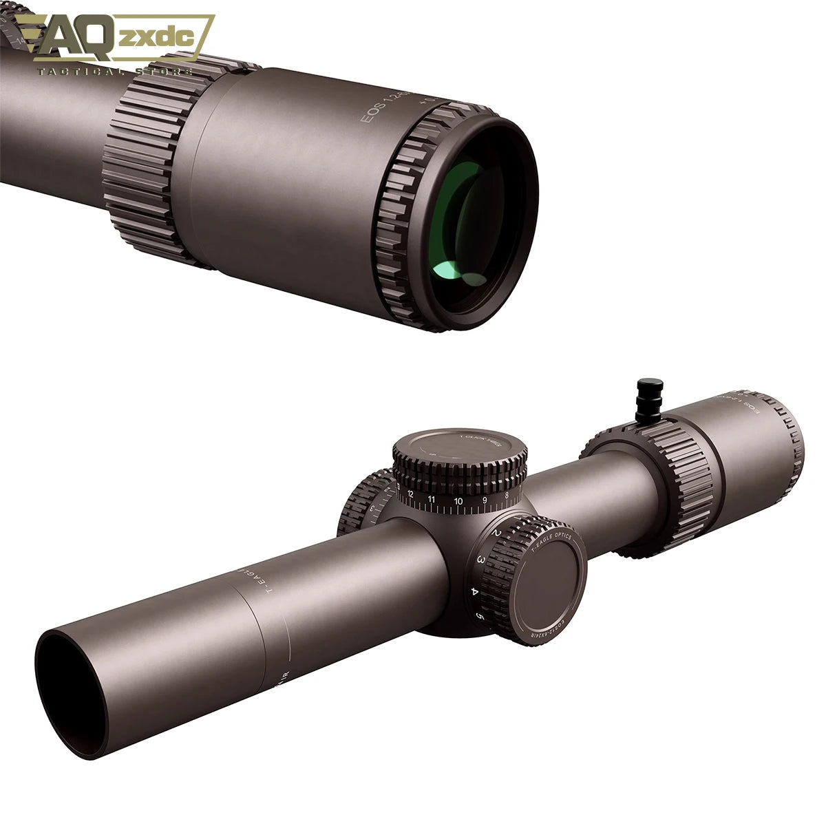 AQzxdc EOS 1.2-6X24 IR-TAN Brown Illumination Scope Clear Imaging Hunting Wide Angle Teagle Optics Hunting Scopes & Accessories