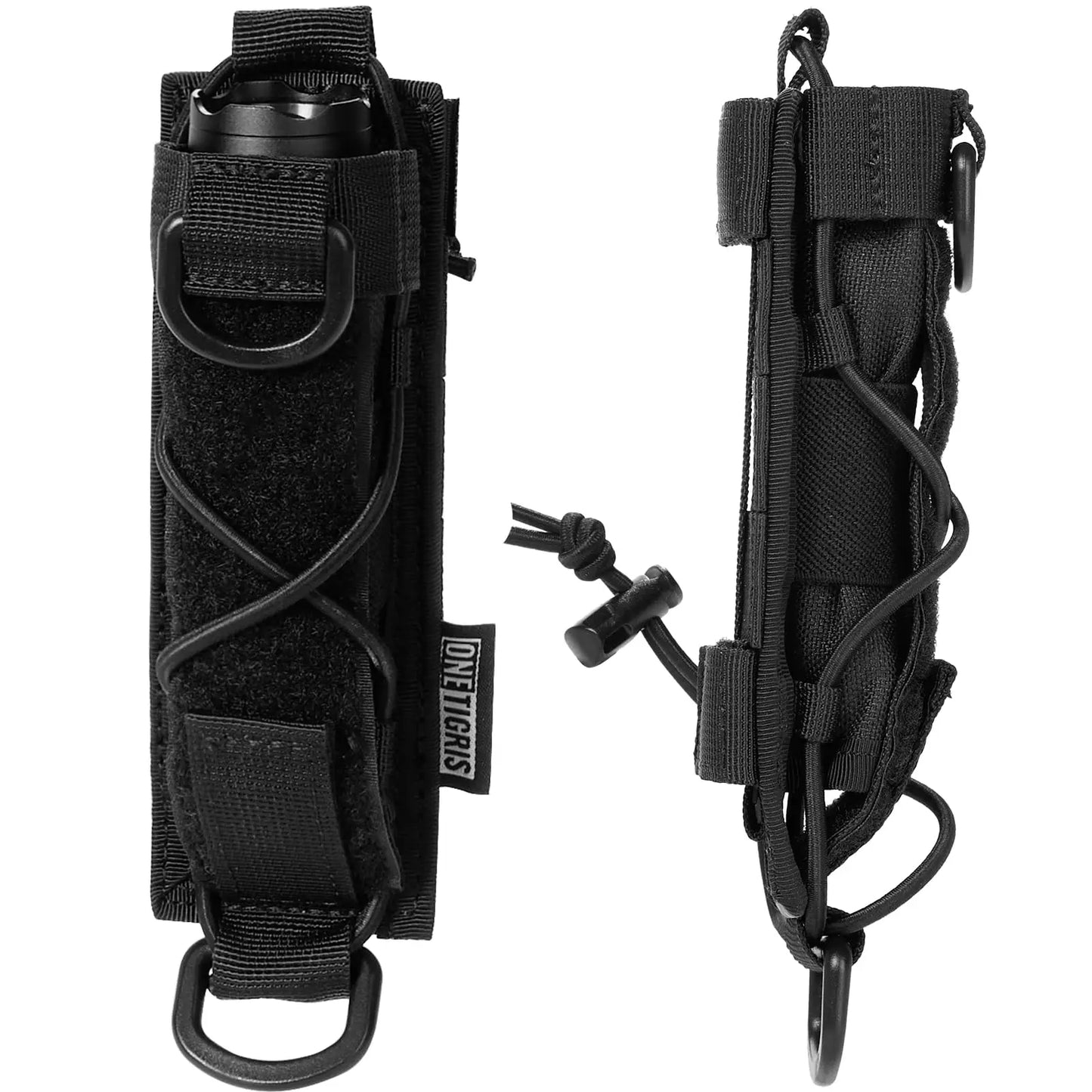 Flashlight Holster Molle Flashlight Holder for Belt Tactical Pouch with Open-top MOLLE Strap for Vertical & Horizontal Carrying