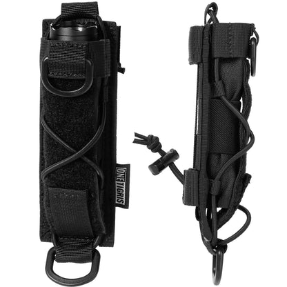 Flashlight Holster Molle Flashlight Holder for Belt Tactical Pouch with Open-top MOLLE Strap for Vertical & Horizontal Carrying