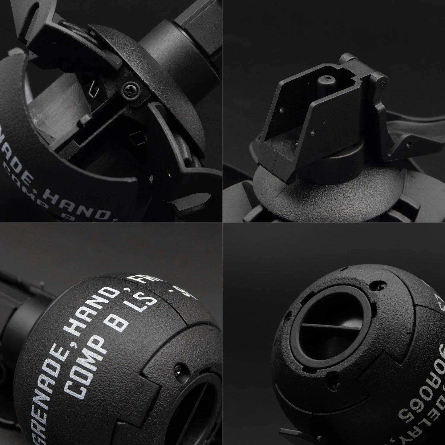 2 Pcs Tactical Grenade Model Toy, M67 Burst Grenade, Military Smoke Grenade Model, for Airsoft Paintball Hunting CS War Game