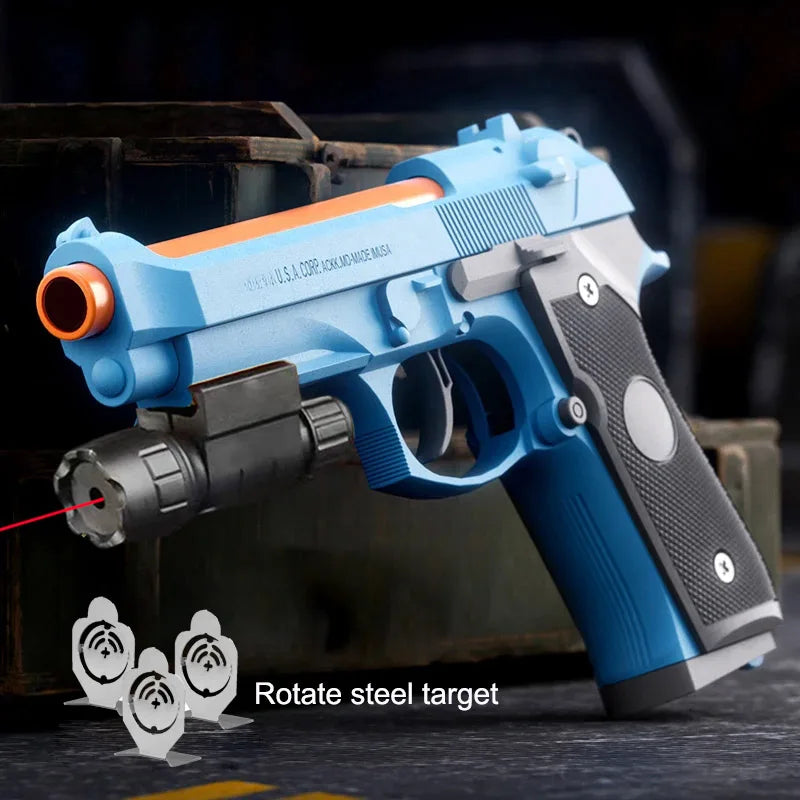 Sig17  M9a3 Toy Gun Throwing Shell Pistol With Target Laser Soft Bullet Airsoft Outdoor Sports CS Weapon for Children Gift