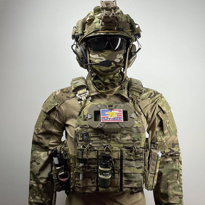 Tactical Helmet Camouflage Cloth Set, with Camouflage Cloth & Airsoft Earphone & Night Vision Mount G24 for Hunting Paintball