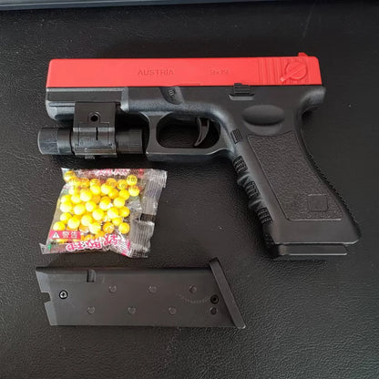 Soft Bullet Toy Pistol Lower Magazine Manual Gun With Laser Airsoft Pistol Outdoor Sports CS Weapon for Children Gift
