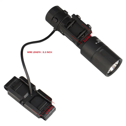 Tactical Micro 2.0 MCH Single Output Flashlight 1000 Lumens Hunting Light with Remote Press Switch fits 21.2mm Rails gs15-0157