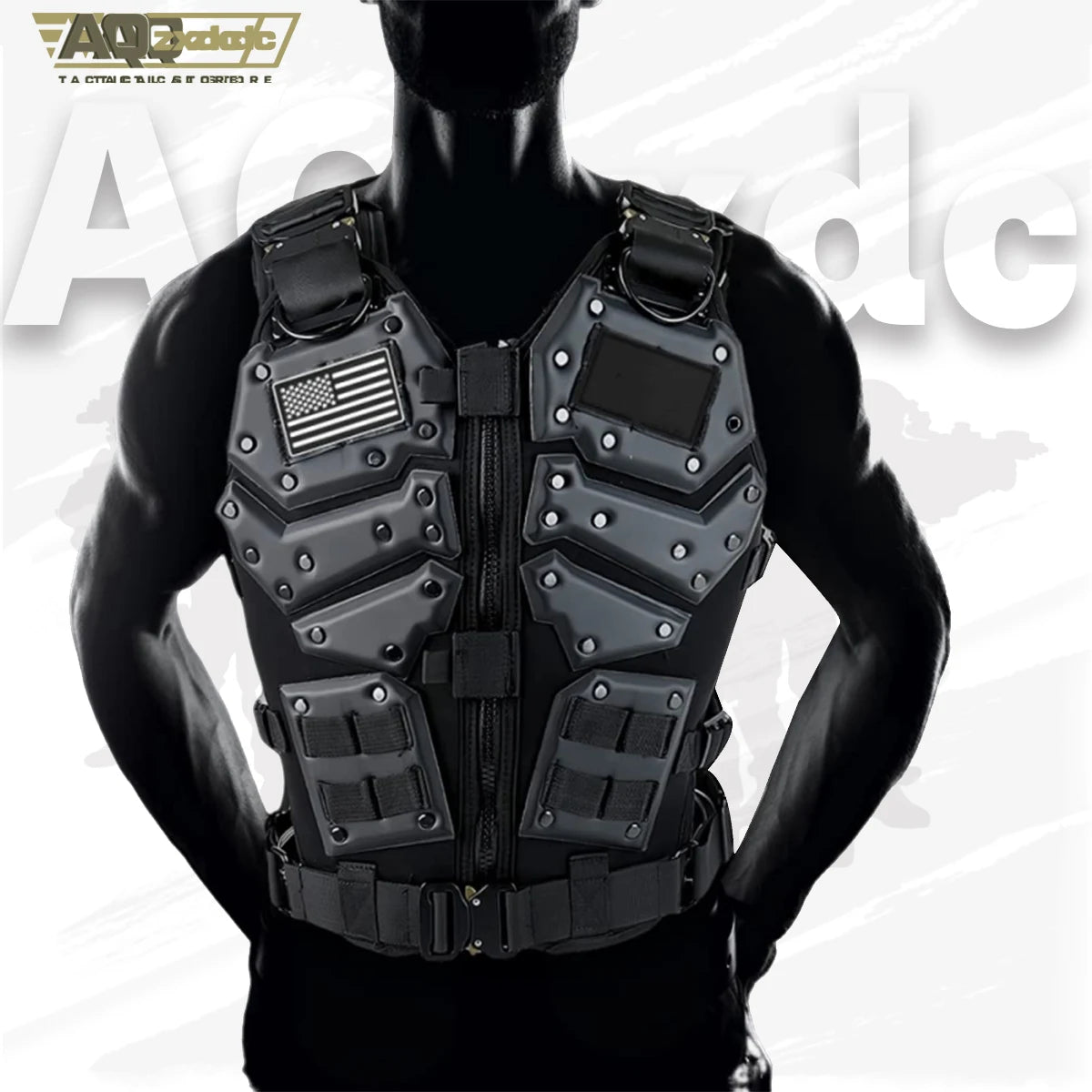 Tactical Airsoft Vest Body Armour Vest Molle Chest Protector Adjustable for Paintball CS Game for Men Airsoft Vest