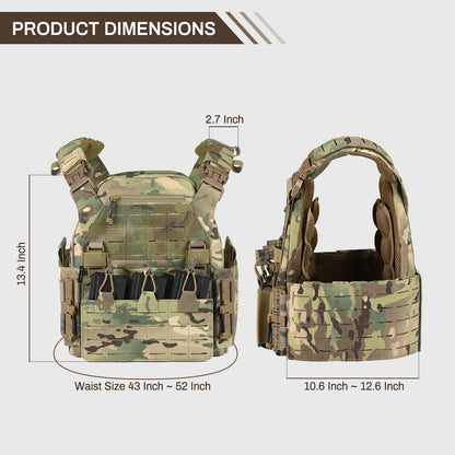 AQzxdc Tactical Equipment Fast Release Outdoor Training Chalecos Molle Combat Body Protection Plate Carrier Tactical Vest