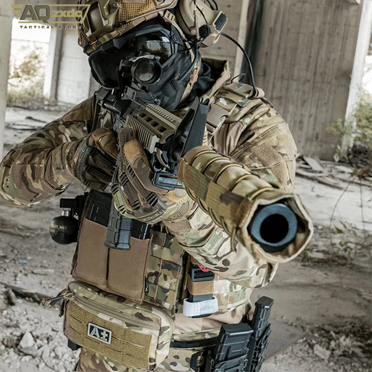 AQzxdc Tactical 8.6inch Suppressor Cover Airsoft Protect Sleeve Wrap Military Silencer Quick Release Cover