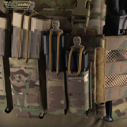 Tactical Military Belt Set with Double Mag Pouch & Multi-Purpose Bag & Folding Sundry Bag & Holster Expansion & Quick Holster